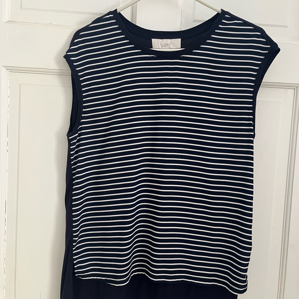 LOFT Navy Sleeveless Top